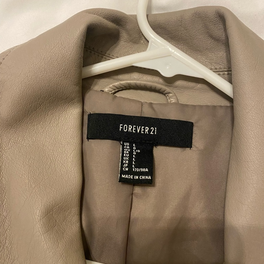 Faux Leather Cropped Jacket